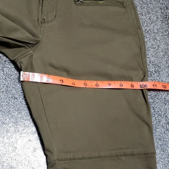 Michael Kors Olive Green Gold Zipper Cuff Pants Size 6 - Picture 10 of 16